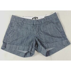 Dear John Hampton Zodiac Comfort Shorts Womens 27 Blue Chambray Cuffed Chino